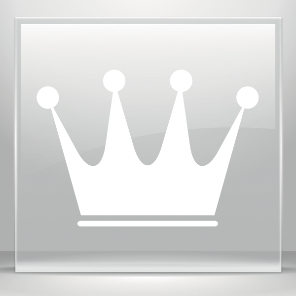 Simple Color Vinyl Royal Crown Chess Queen King Kingdom - Crown With Heart Vector (600x600), Png Download