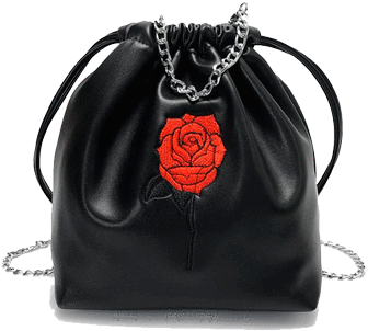 Itgirl Shop Shoulder Chain Rose Embroidery Black Pu - Soft Grunge (460x460), Png Download