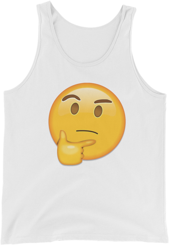 Men's Emoji Tank Top - Denkendes Gesicht - Emoji Runder Aufkleber (1000x1000), Png Download