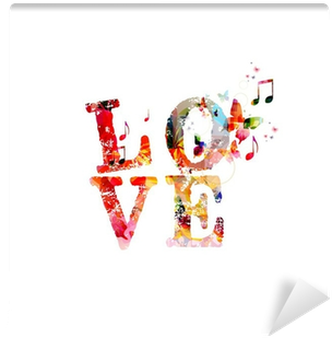 Colorful Vector Love Background With Butterflies Wall - Vector Graphics (400x400), Png Download