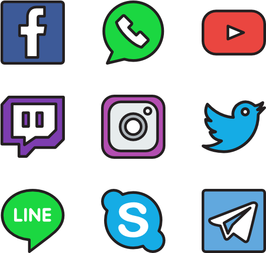 Social Media Icon Logos - Line (600x564), Png Download