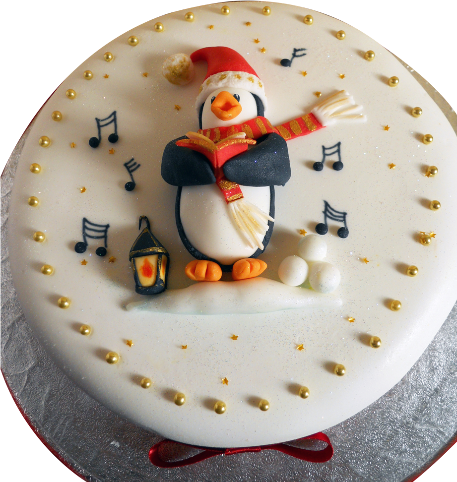 Christmas Cake With Penguin - Pastel En Forma De Pinguino (920x988), Png Download