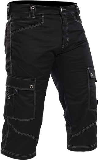 Kalhoty Mechanix 3-4 P - Designer Black Trousers Mens (560x580), Png Download