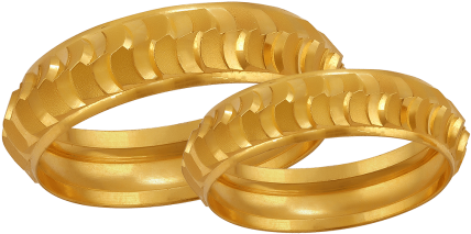 Gold Couple Ring - Gold (530x465), Png Download