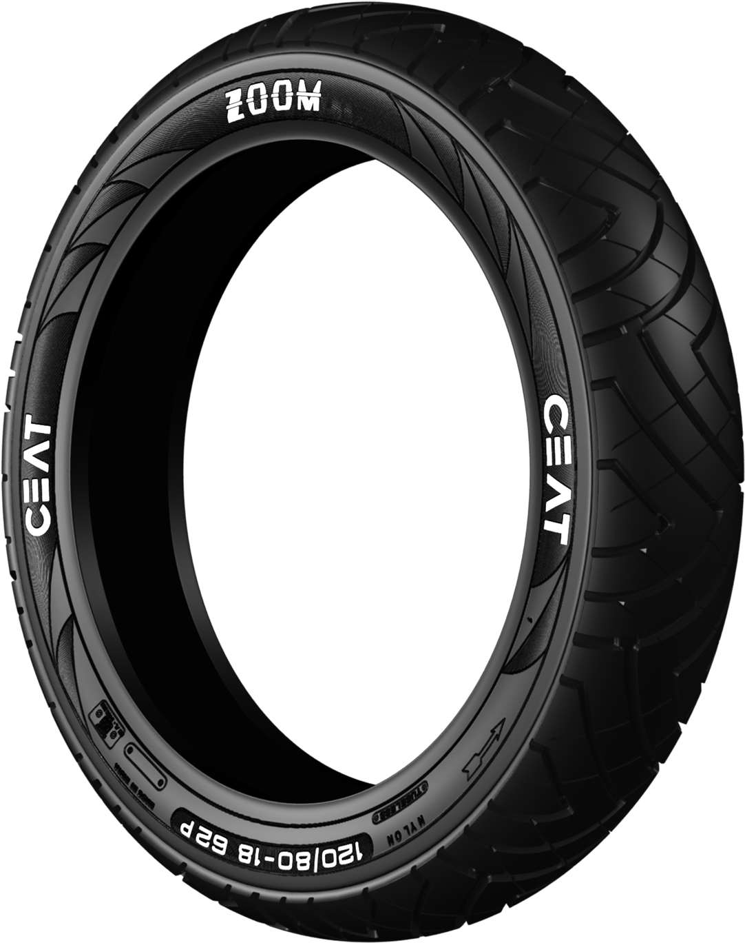 Ceat Zoom 100/90 R 17 Tubeless 56 P Rear Two-wheeler - Tire (1984x1984), Png Download