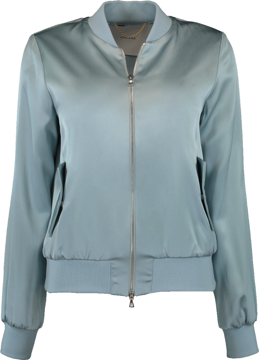 Loading Zoom - Adam Lippes Silk Charmeuse Bomber Jacket (960x1223), Png Download