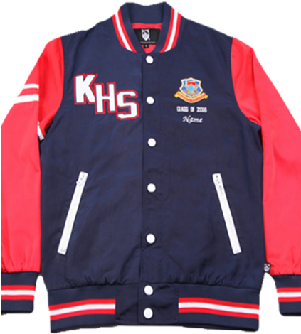 Red Long Sleeves Blue Sports Jacket - Jacket (422x517), Png Download