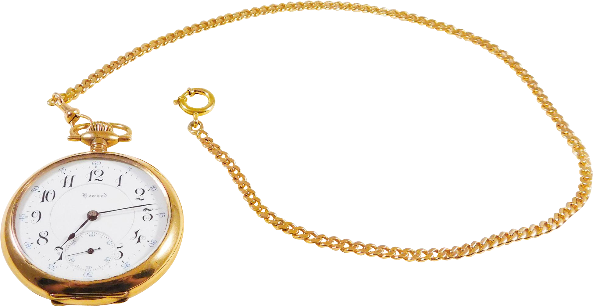 14k Gold Cuban Link Pocket Watch Chain (1944x1944), Png Download