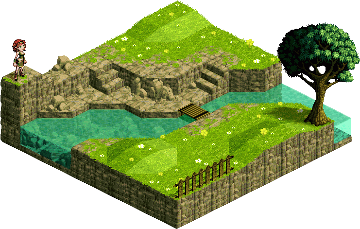 Isometric Landscape - Landscape Isometric Pixel Art (800x500), Png Download