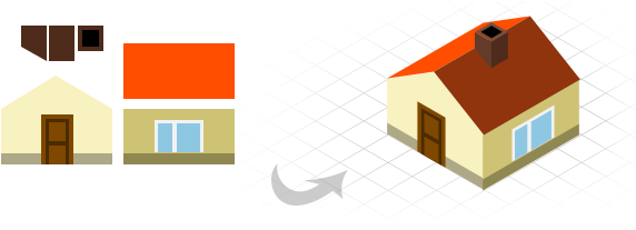 Isometric Icons For The New 3d-map Generator For Example - Photoshop 2d To Isometric (690x225), Png Download
