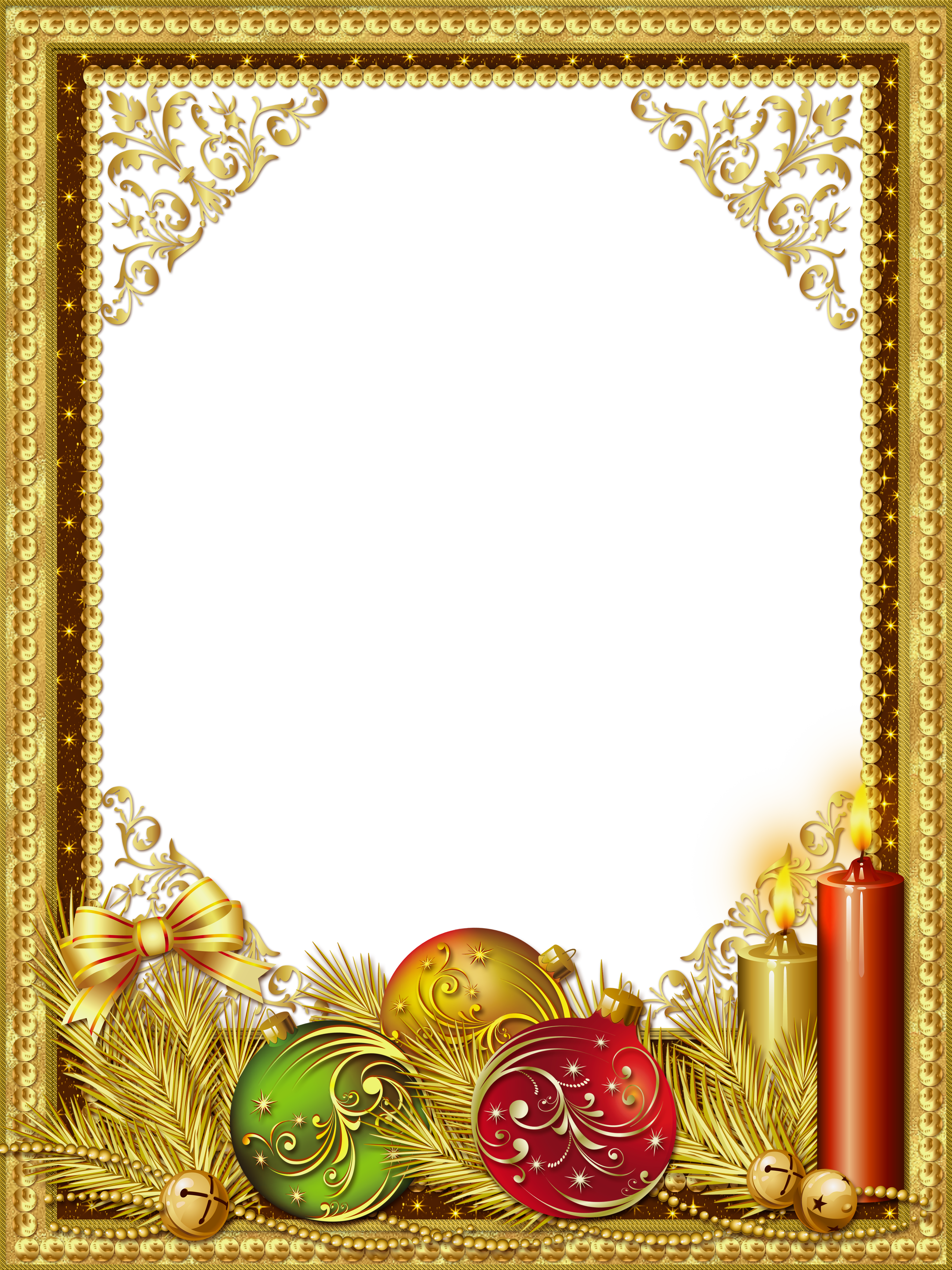 Beautiful Gold Christmas Png Photo Frame View Full (3500x4667), Png Download