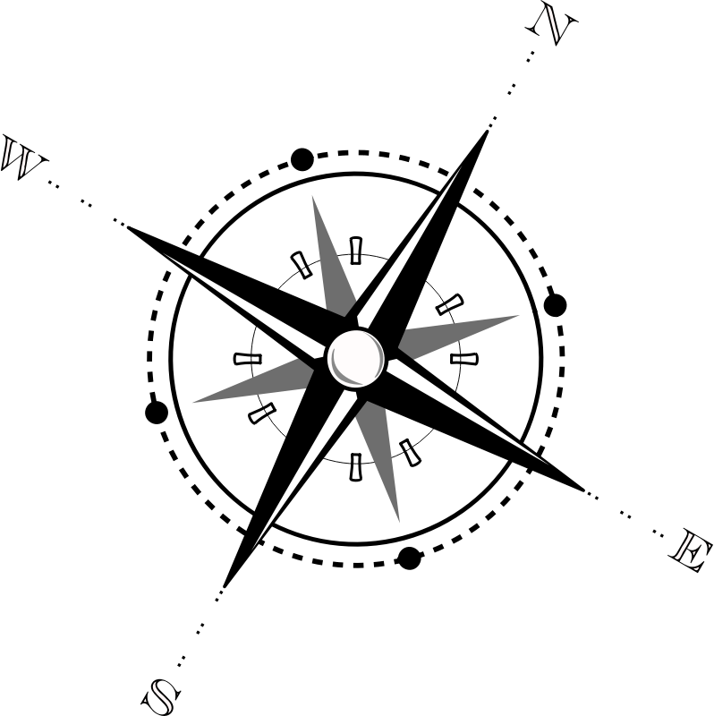 Compass, Wind Rose - Transparent Background Compass Clipart (597x600), Png Download