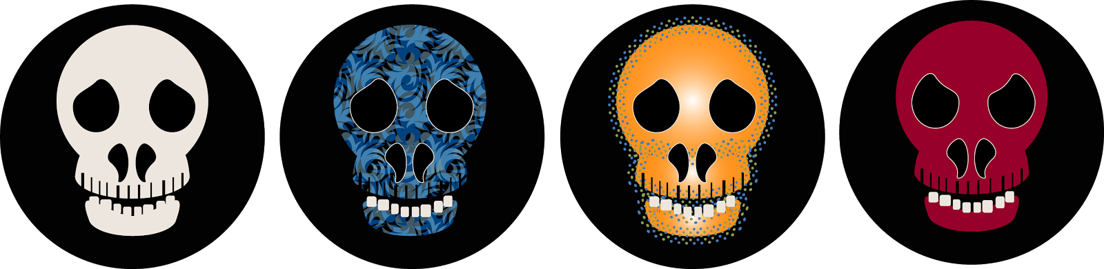 A Quick 5 Minute Illustrator Design Task To Make A - Skull (1600x390), Png Download