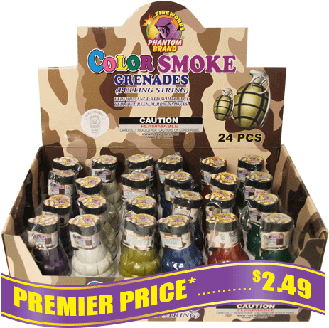 Color Smoke Grenades - Phantom Fireworks Color Smoke Grenade (500x500), Png Download