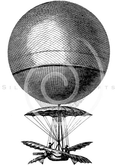 Vintage Hot Air Balloon Png (388x600), Png Download