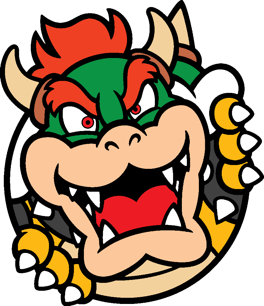 Vintage Videos, Vintage Video Games, Super Mario Brothers, - Bowser Icon Nintendo Switch (900x1044), Png Download