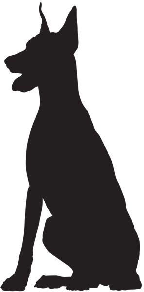 Vector Transparent Library Doberman Silhouette Png - Doberman Silhouette Png (296x600), Png Download