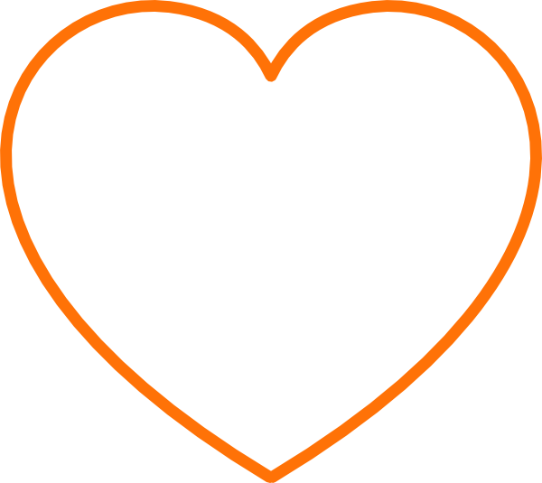 Orange Heart Clipart Png For Web (600x535), Png Download