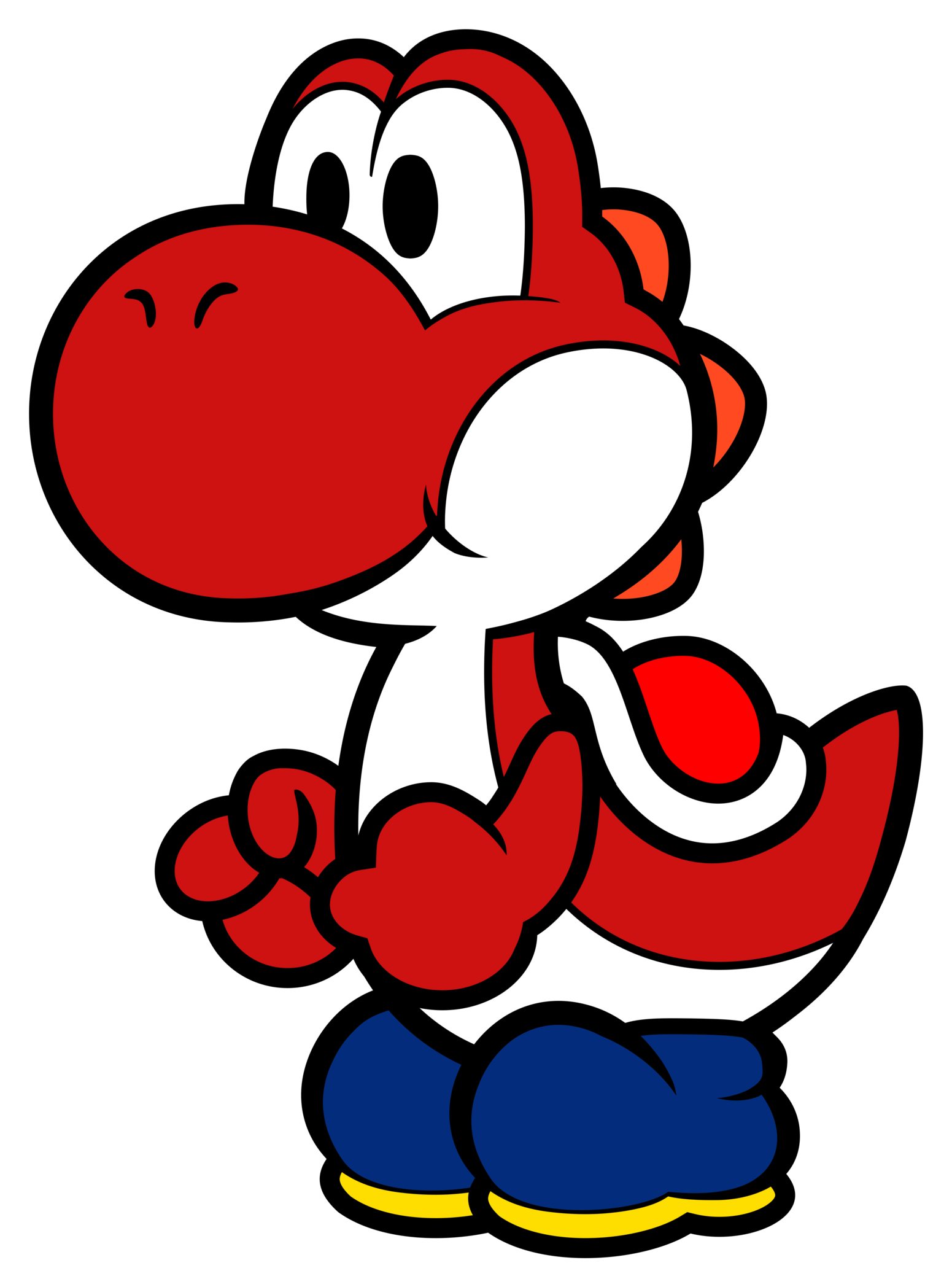 Red Yoshi <3 - Paper Mario Color Splash Yoshi (1600x2142), Png Download