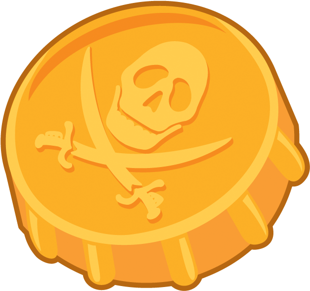 Coin Clipart Gold Doubloon - Pirate Gold Coin Png (677x692), Png Download