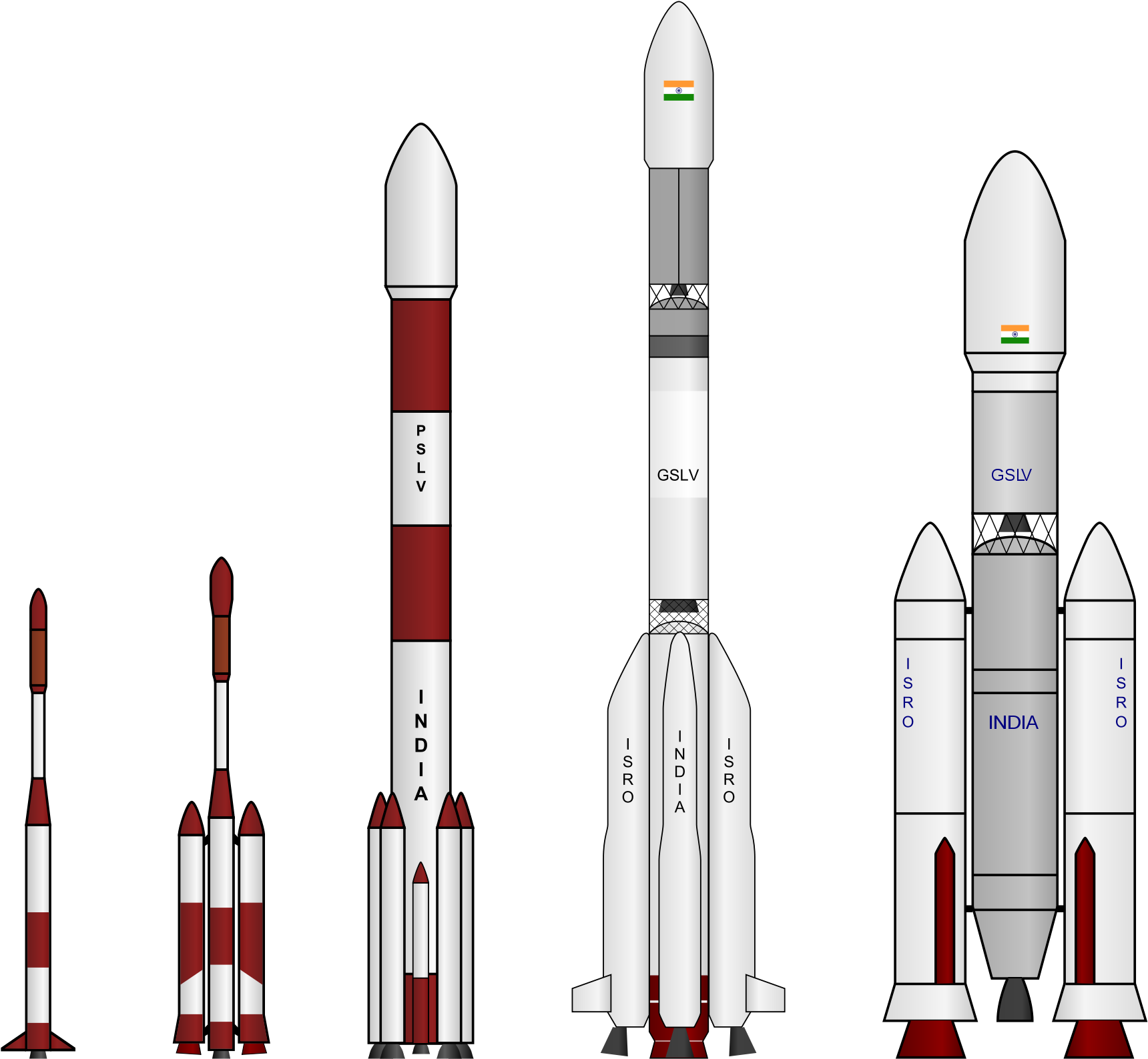 Graphic Library Missile Drawing Nasa Rocket - Isro Rockets (2000x1767), Png Download