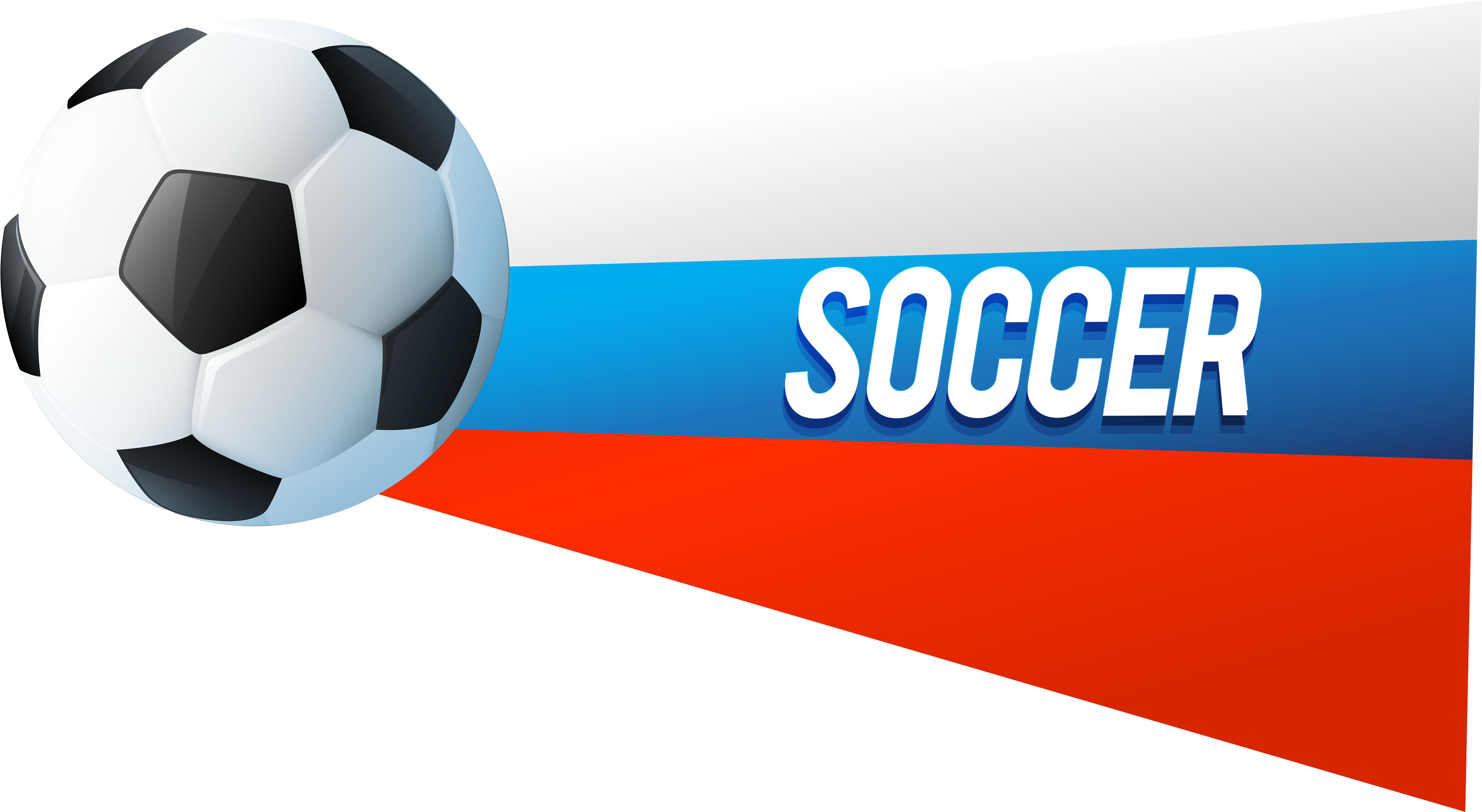 Deco Russian Flag With Soccer Ball Png Clip Art - Flag Soccer Png (8000x4350), Png Download