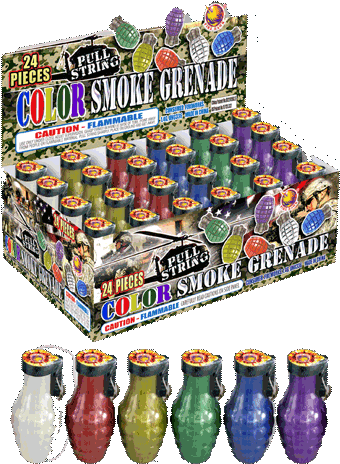 Pull String Color Military Grenade - Smoke Grenade (500x500), Png Download