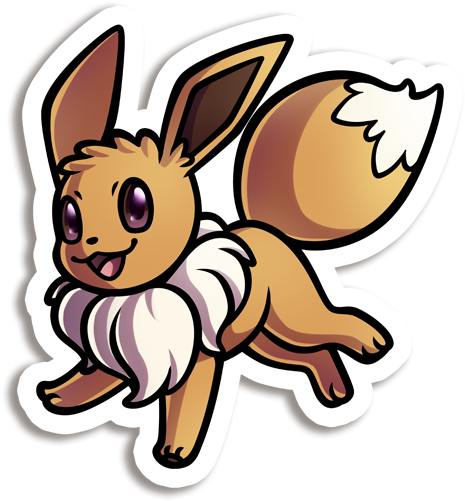 Eevee Vinyl Sticker - Teepublic (500x500), Png Download