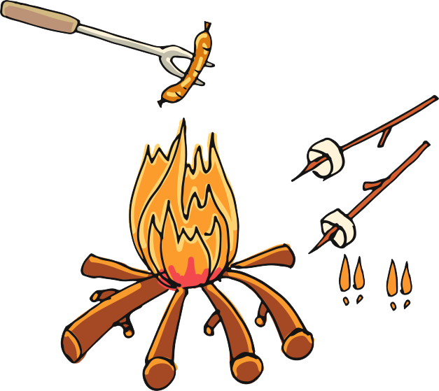 Bushcraft Teambuilding-campfire - Camping (627x559), Png Download