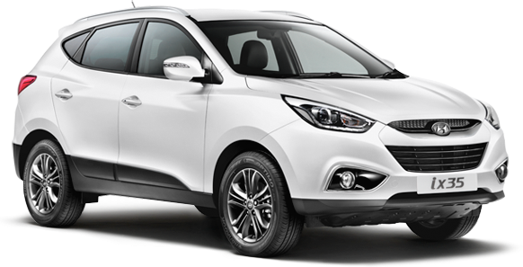 Hyundai Ix35 Renta De Autos En Monterrey - Hyundai Ix35 2014 White (582x297), Png Download