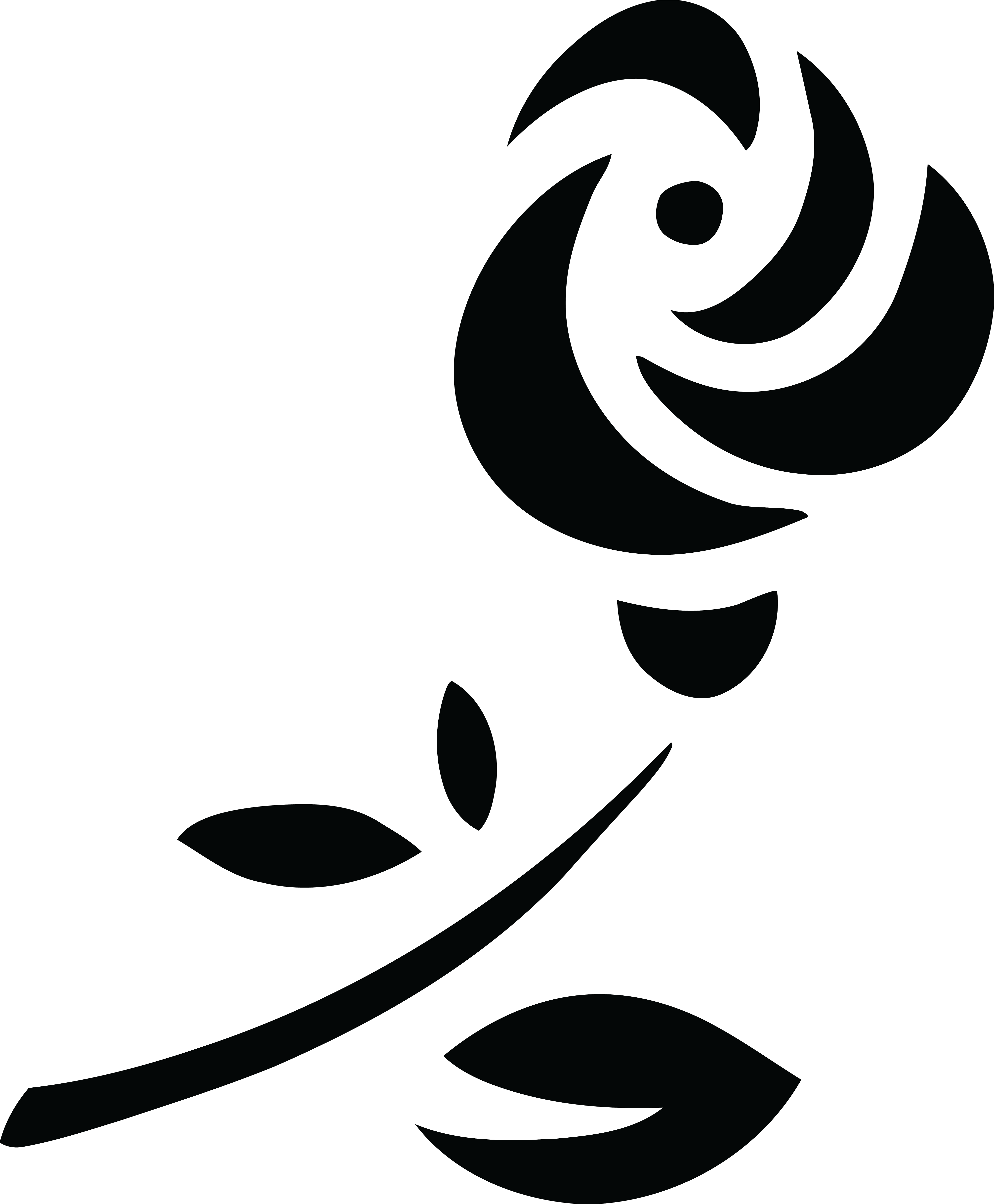 Free Clipart Of A Black And White Rose - Vector Png Thank You (4000x4843), Png Download