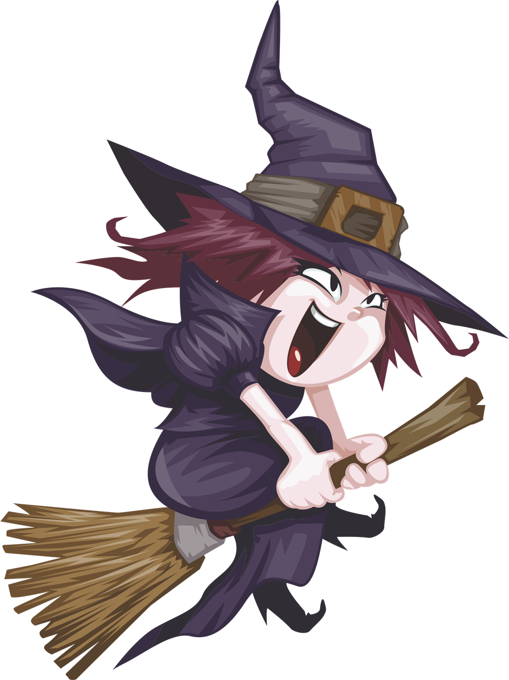 Clip Download Free Witch Clipart - Cute Witch Riding Broom (1000x1336), Png Download