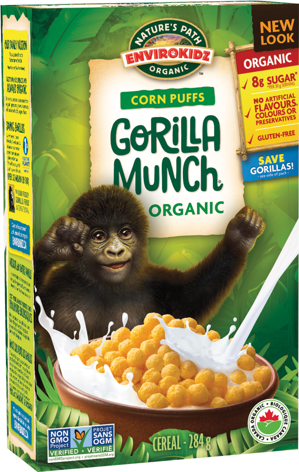 Envirokidz Organic Corn Puffs Gorilla Munch Cereal (720x960), Png Download