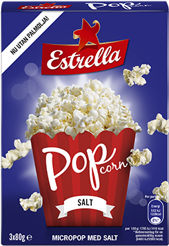 Microwave Popcorn Salt 3-pack - Popcorn Estrella (350x380), Png Download
