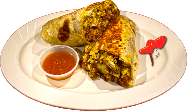 Breakfast Burrito- Linda's Downtown Sacramento Mexican - Mexican Breakfast Burrito (768x456), Png Download