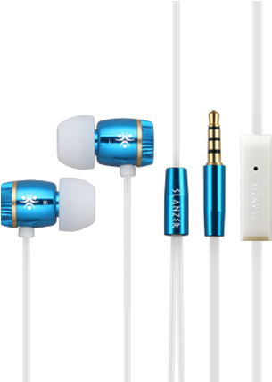 Mobile Earphone Transparent Images Png - Slanzer Szen206 In The Ear Headphone (blue) (500x427), Png Download