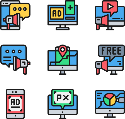 Online Advertising - Machinery Icons (600x564), Png Download