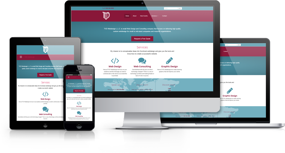 Responsive Custom Web Design - Web Design (1000x600), Png Download