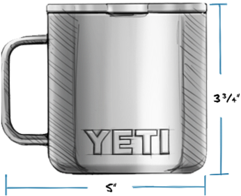 Yeti Rambler Tumblers/colster/low Ball Powder Coated - Yeti Coffee Mug (600x356), Png Download