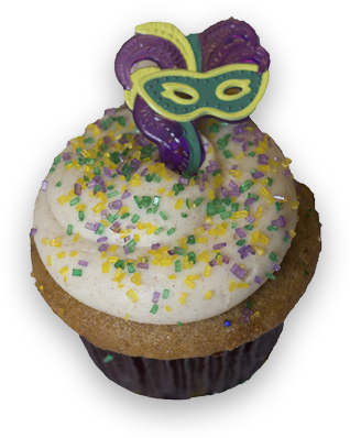 Our Spin On The Traditional Mardi Gras King Cake Cinnamon - Cupcake (400x400), Png Download