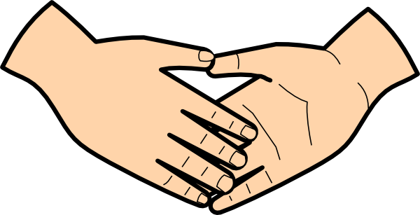 Handshake Clip Art - Hold Hands Clipart Black And White (600x307), Png Download