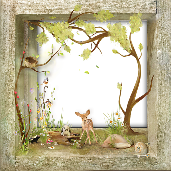 Transparent Wooden Frame In Wild Style - Wooden Photo Frames Png (600x600), Png Download