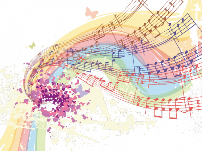 Lineas Musicales Png - Colorful Music Throw Blanket (666x500), Png Download