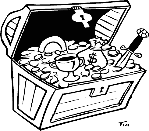 Treasure Chest - Cartoon Treasure Chest (504x449), Png Download