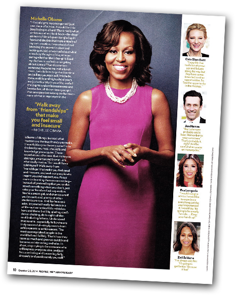 Michellobamapeople - Interview With Michelle Obama Magazine Cover (495x591), Png Download