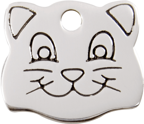 Cat Face Red Dingo Stainless Steel Pet Id Tag - Cafe La Pooch Reddingo Stainless Steel Pet Id Tag, (555x555), Png Download