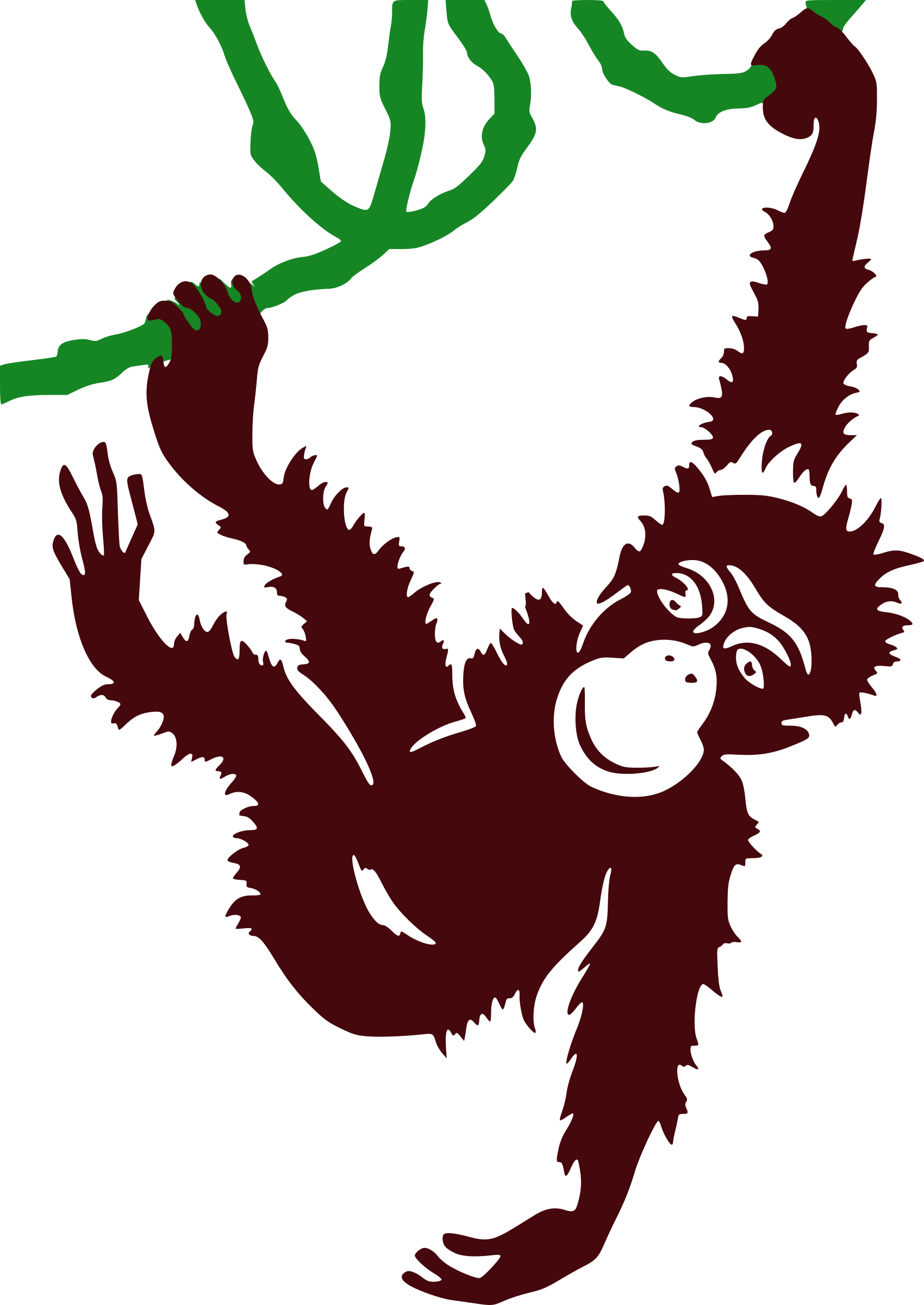 This Free Icons Png Design Of Hanging Monkey (1700x2400), Png Download