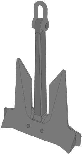 We Stock Both The Standard And Fully Balanced Version - Stockless Anchor (380x513), Png Download