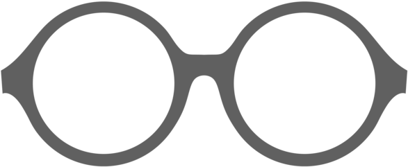 0, - Round Glasses Clipart (600x255), Png Download