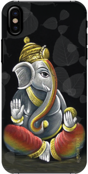 Ganesha In Black Art Slim Back Cover For Apple Iphone - Lord Ganesha Paintings (300x400), Png Download
